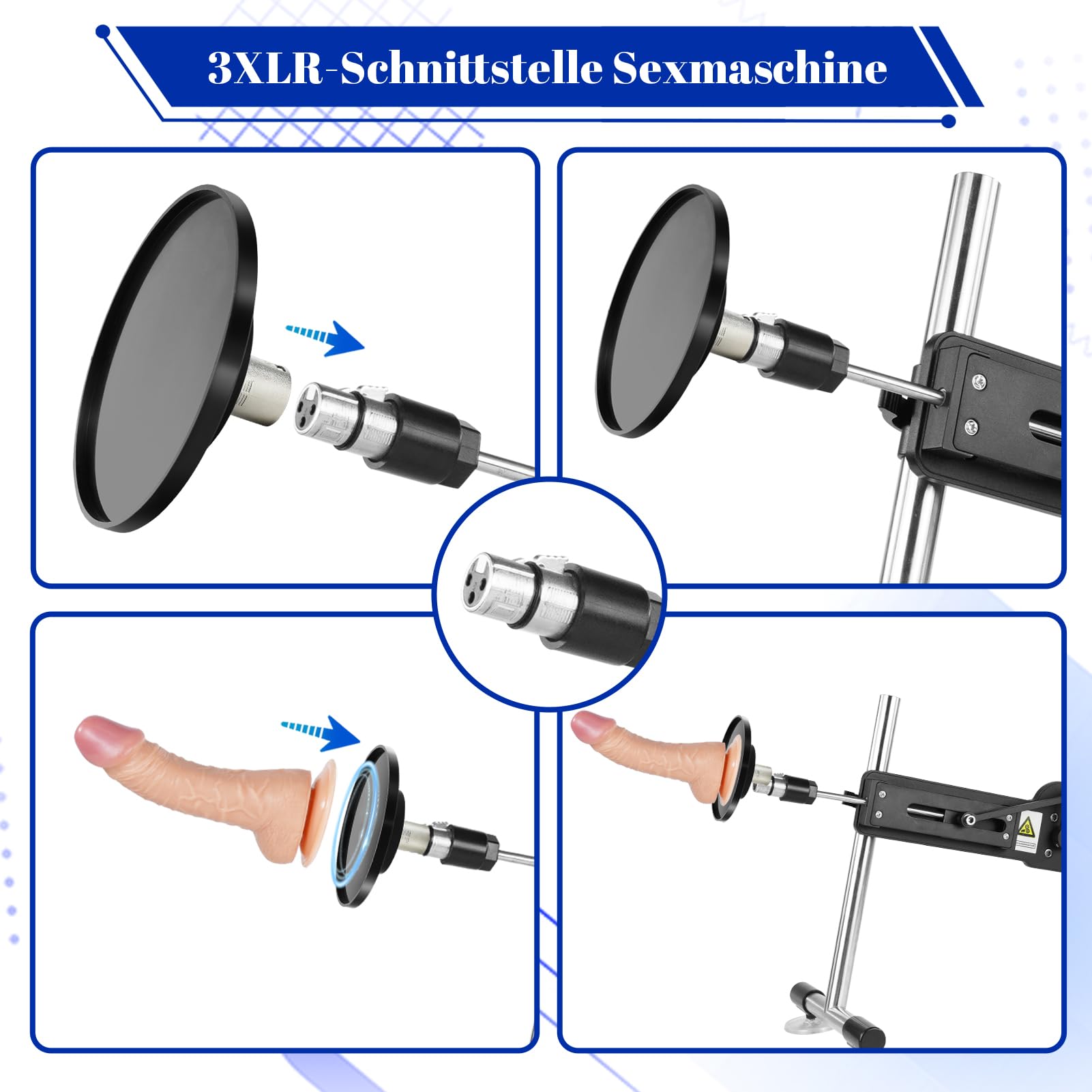 Sexmaschine,Premium Fickmaschine mit 3XLR Stecker,Automatische Liebesmaschine für Frauen und Männer, Fickle Maschine mit Dildo und Saugnapfadapter,Sex Spielzeug Masturbation Maschine Sextoy