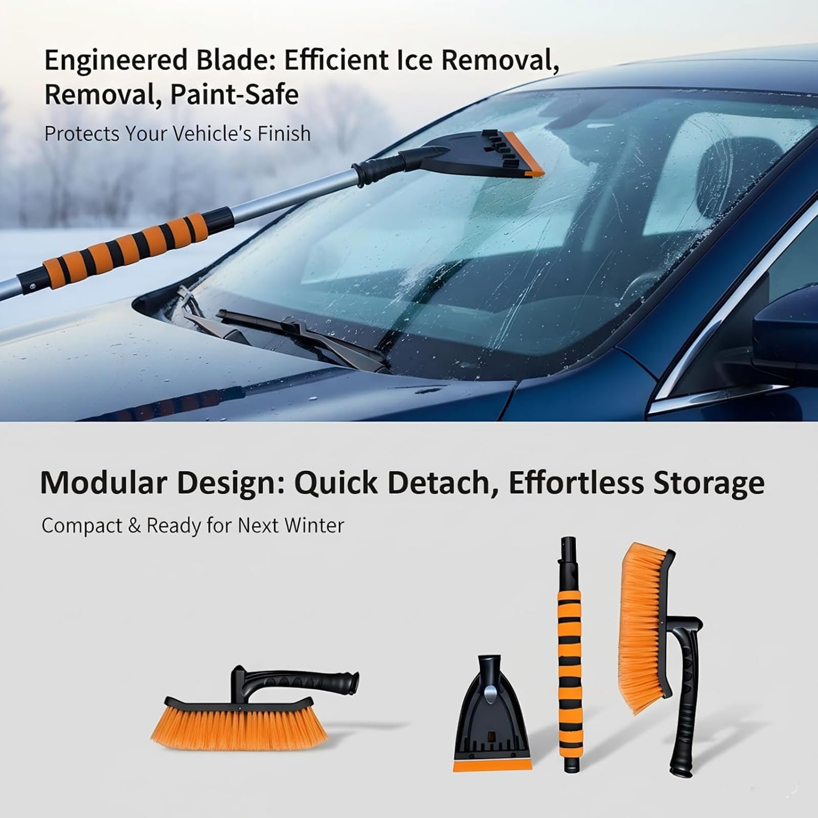 SUV LKW Kompatibel Auto Schneebesen und Eiskratzer Set für SUV Starke ABS & PP Schneebesen Eiskratzer Set Mehrfunktional