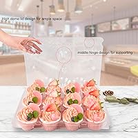 Vista 4 de Soporte para recipientes para cupcakes, 12 unidades x 16 juegos de cajas apilables para cupcakes con 200 forros, bandeja de almacenamiento