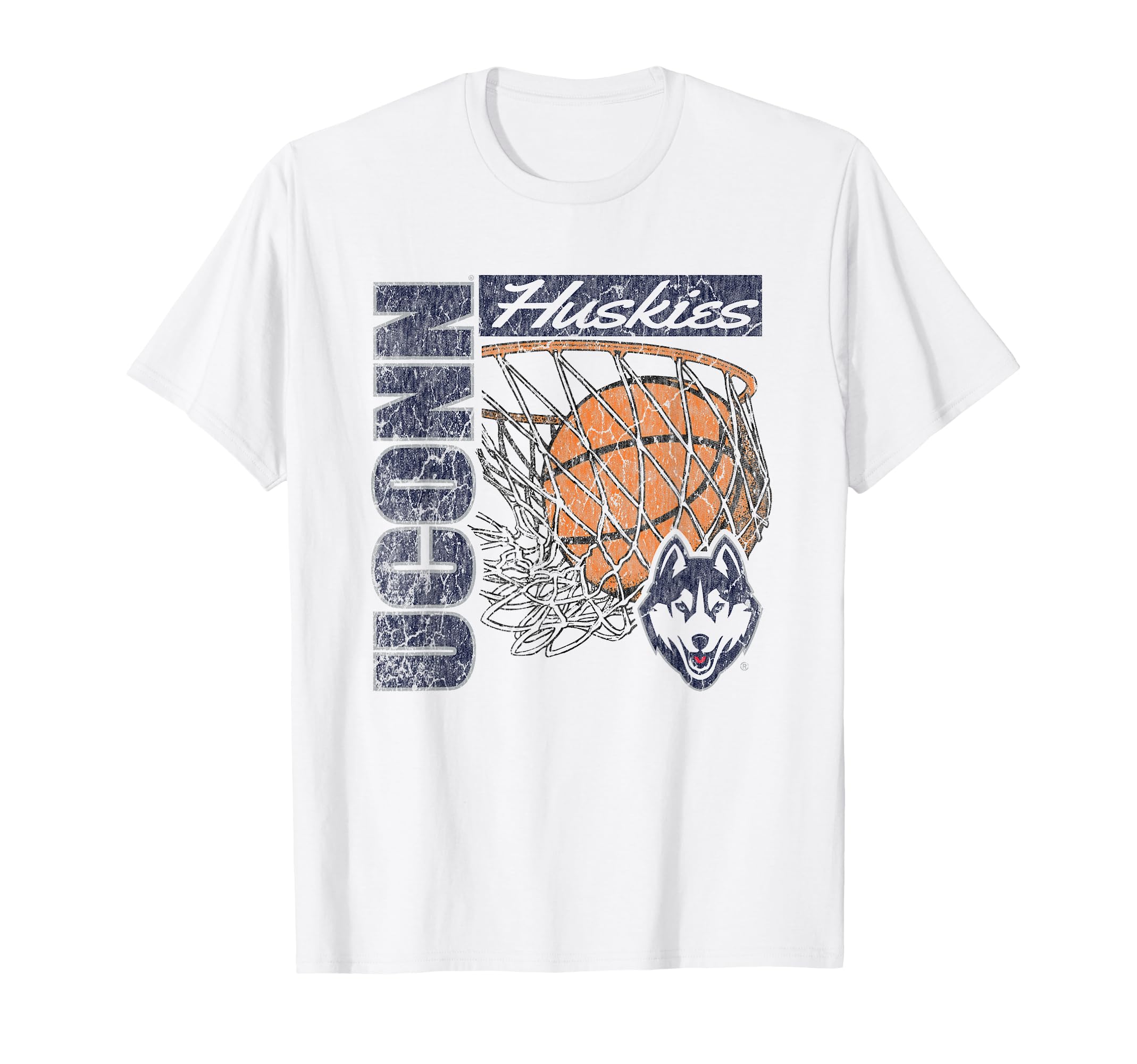 Connecticut Huskies Vintage Basketball 90's White T-Shirt