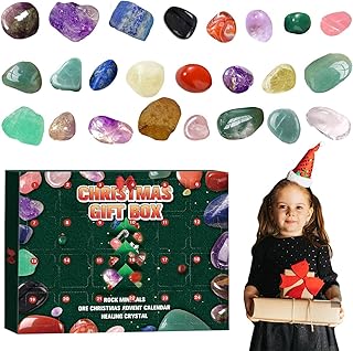 Advent Calendar 2022, Christmas Ore Advent Calendar for Kids, Christmas Countdown Calendar with 24 Ores to Open Each Day, Natural Ore Toys Collection Kit