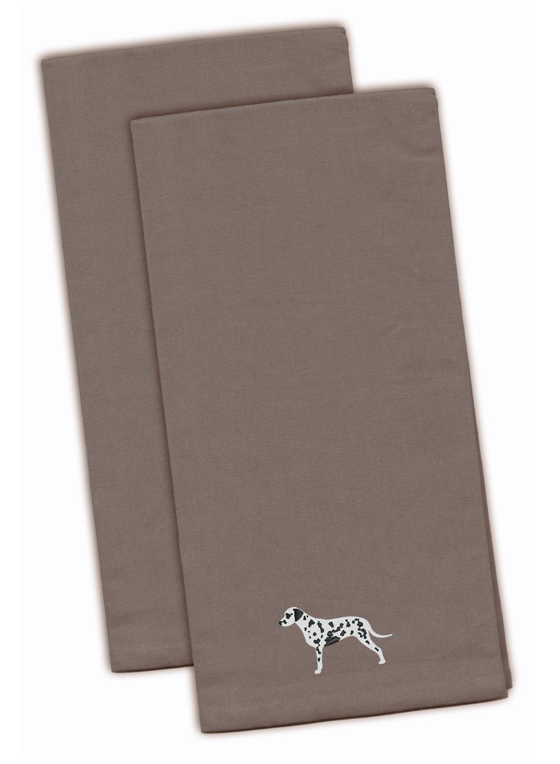 Caroline's Treasures Lot de 2 Serviettes brodées Dalmatien Gris torchons, Textile, Multicolore, 19 X 25