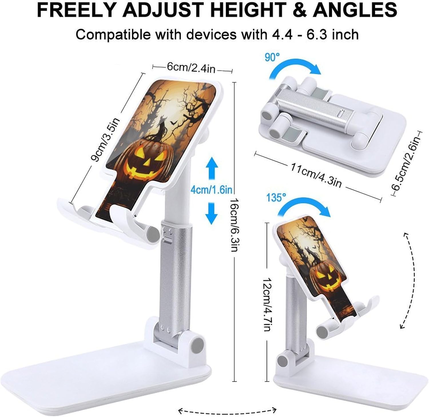 Halloween Pumpkin Foldable Phone Stand for Desk Taller Stand image 2