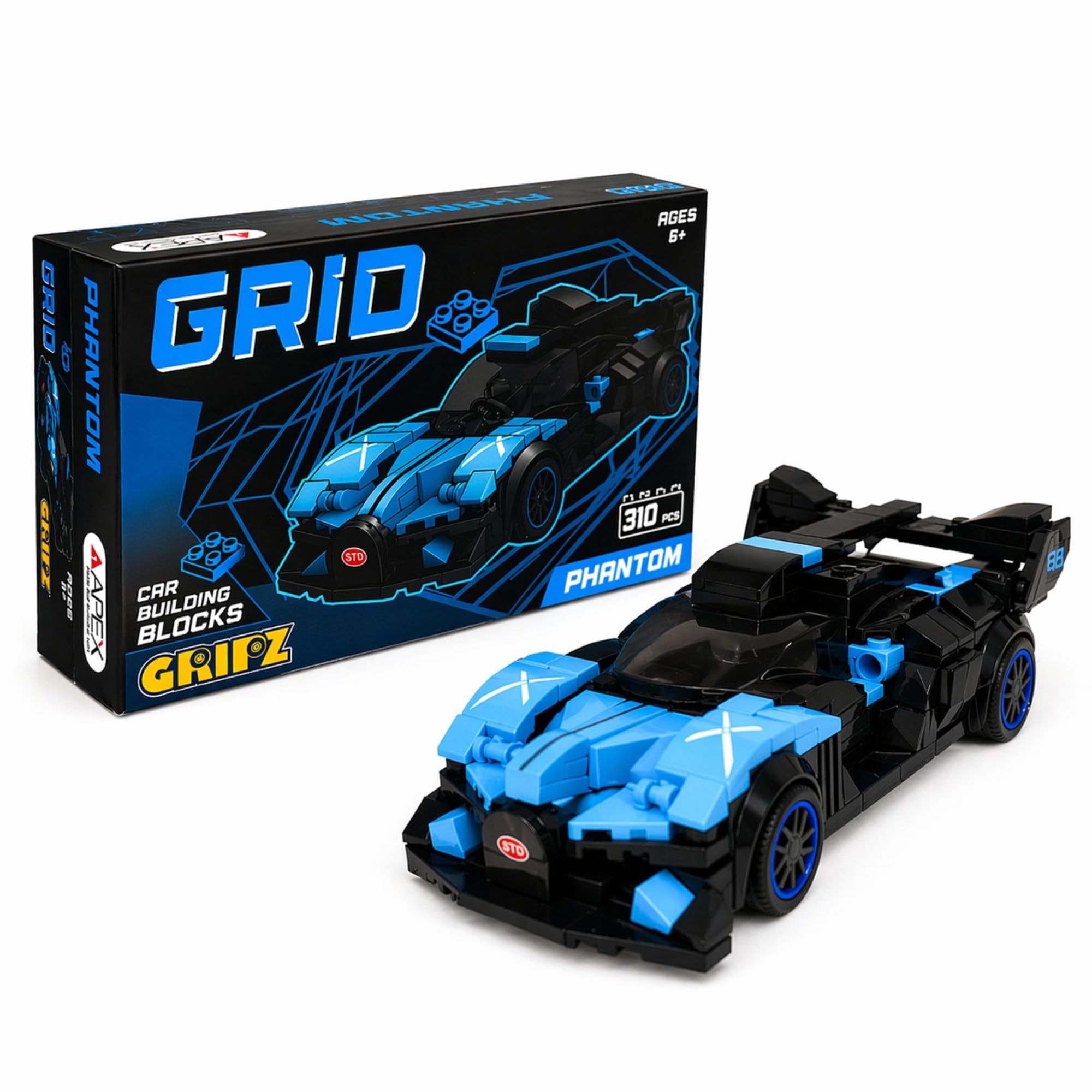 GRIPZ Grid Car Building Blocks Set for Kids 6+ | DIY Construction