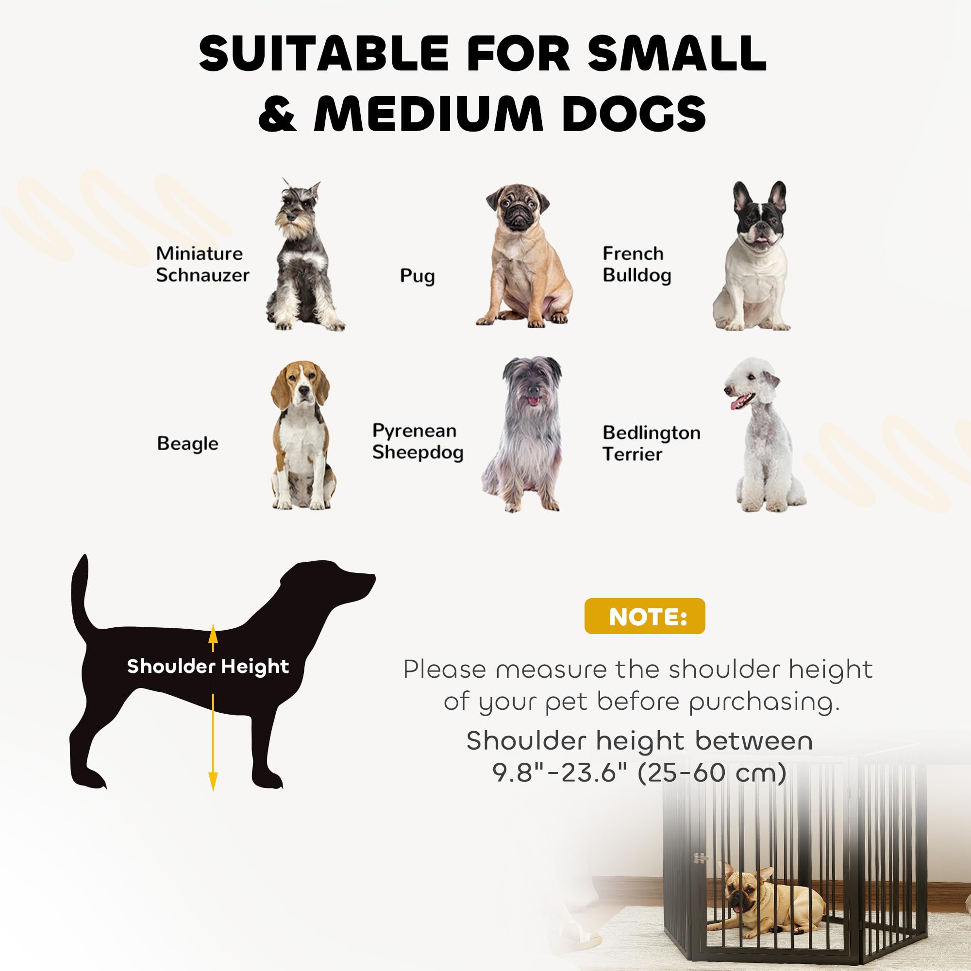 PawHut Hundepark, Hundegehege mit 5 Paneelen, modular und faltbar, tragbares Gehege aus Metall 76H cm mit Tür, Zaun für Katzen, Welpen und Kleintiere, drinnen und draußen, schwarz
