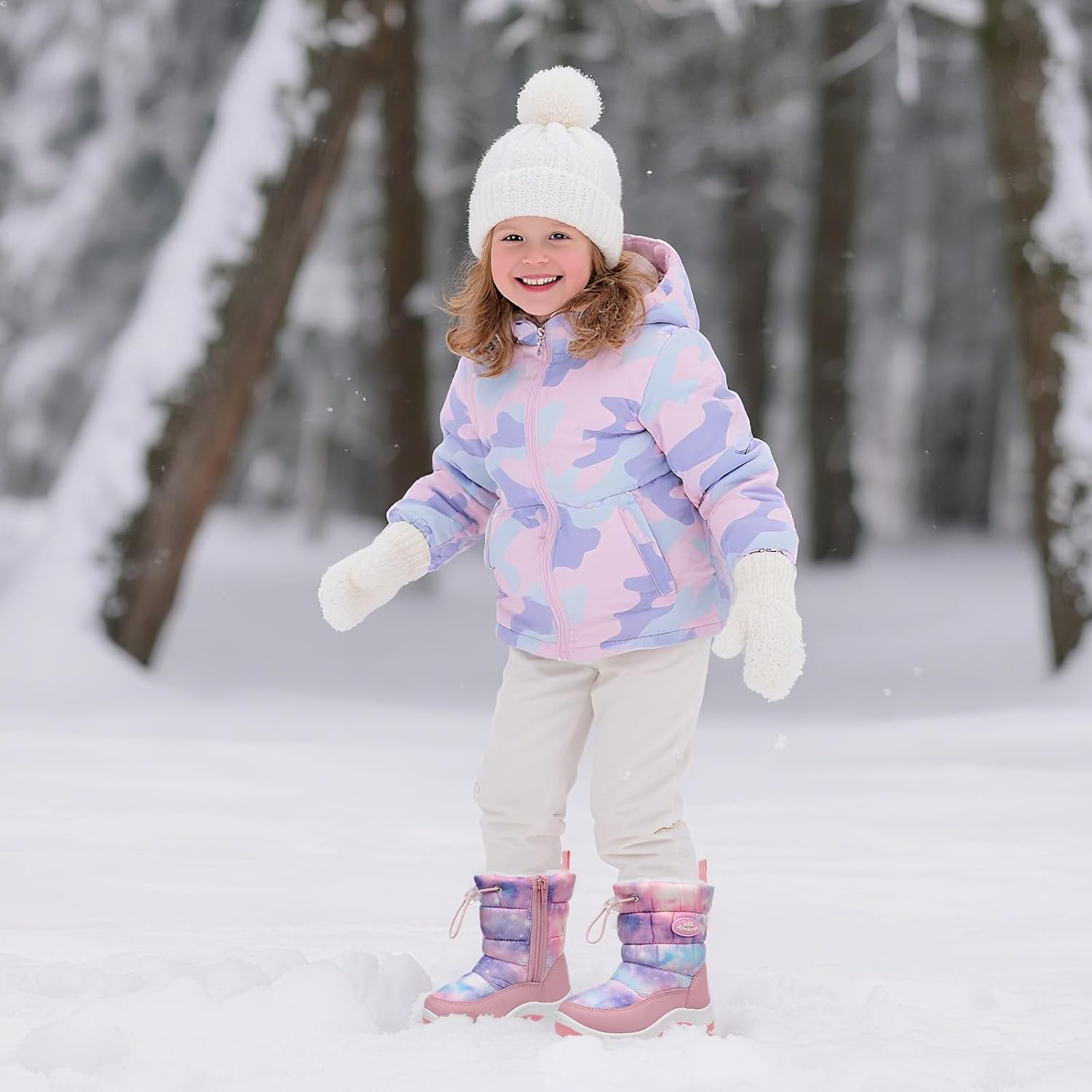 Apakowa Kid's Boys Girls Winter Snow Boots (Toddler/Little Kid)