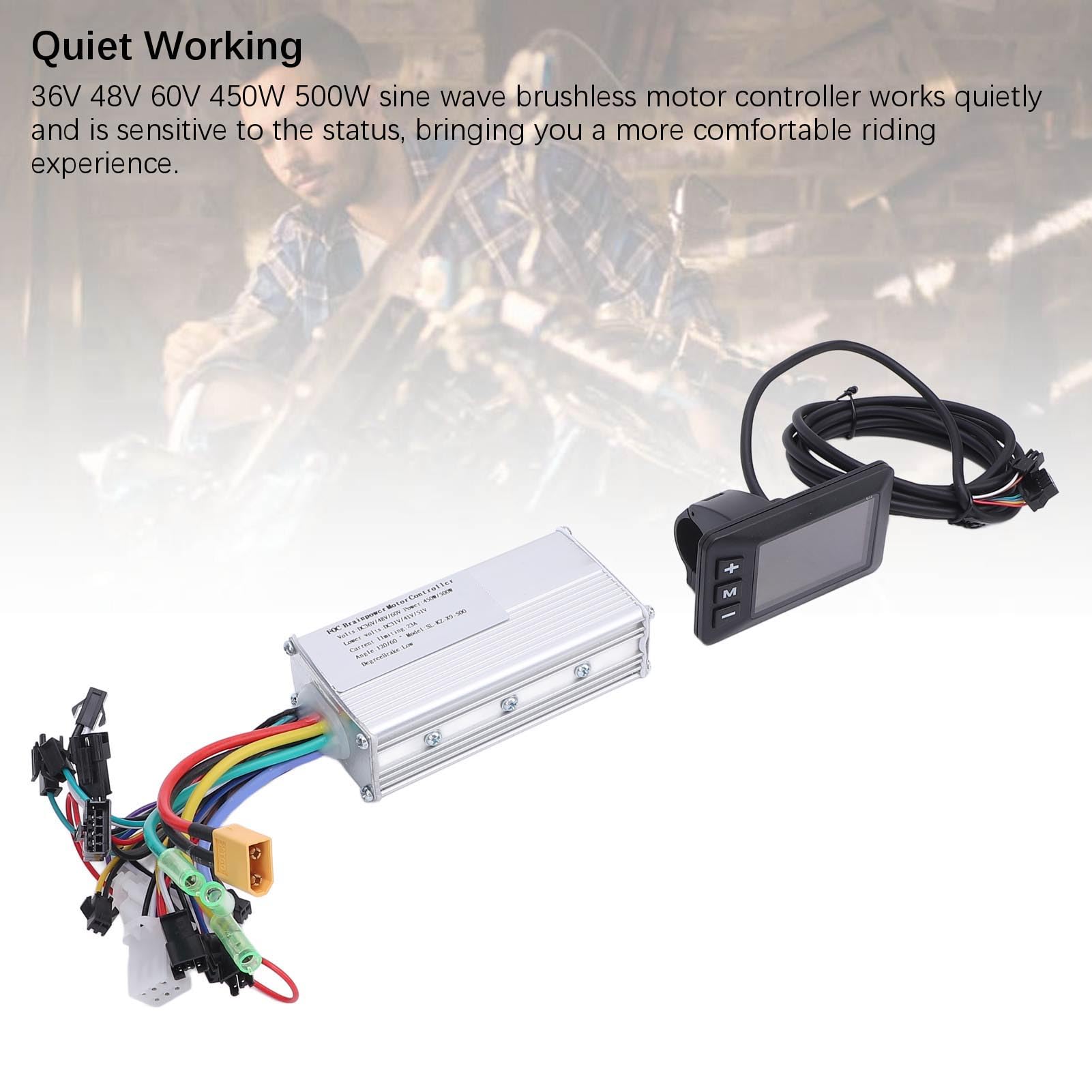BuyWeek Kit Controller Brushless Bici Elettrica, Controller Motore Brushless 36V 48V 60V 450W 500W Centralina Bici Elettrica a Onda Sinusoidale con LCD G51