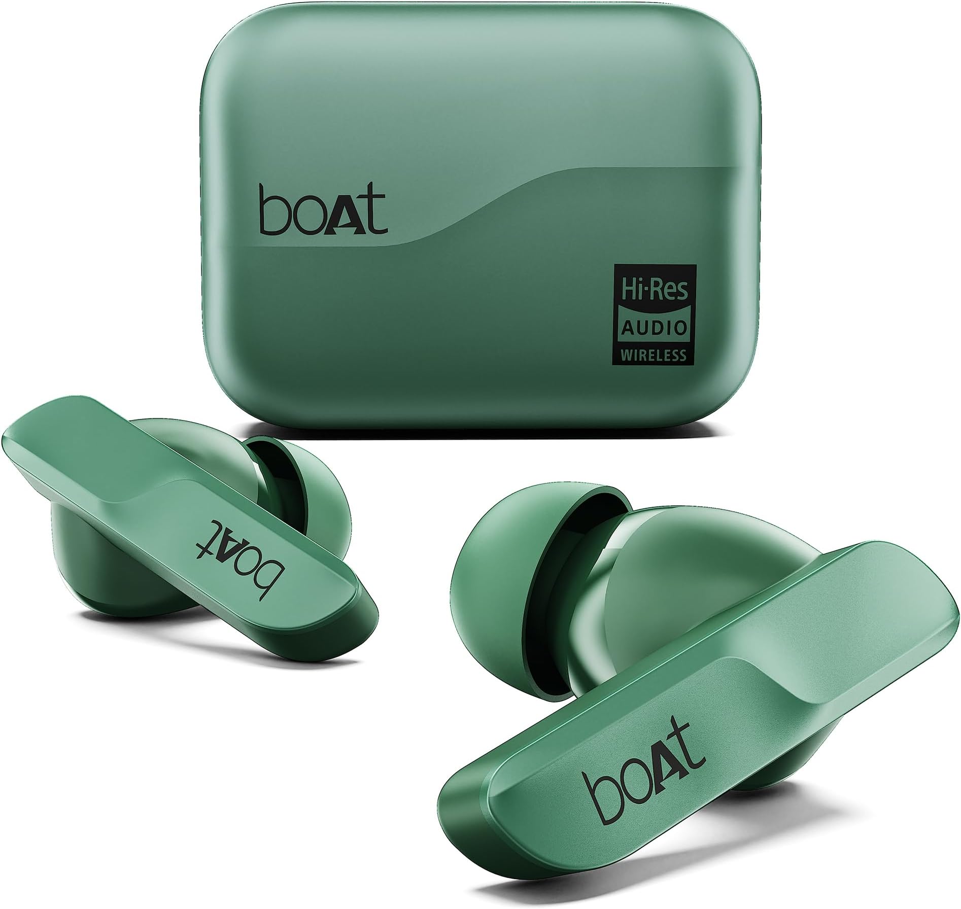 Boat Airdopes 800 HiDef, Hi-Res Audio LDAC, 4Mic ENx, App Support, ASAP Charge, IPX5, Low Latency, Dual Pairing, BTv5.3, Bluetooth TWS in Ear Earbuds Wireless Earphones (Emerald Green)