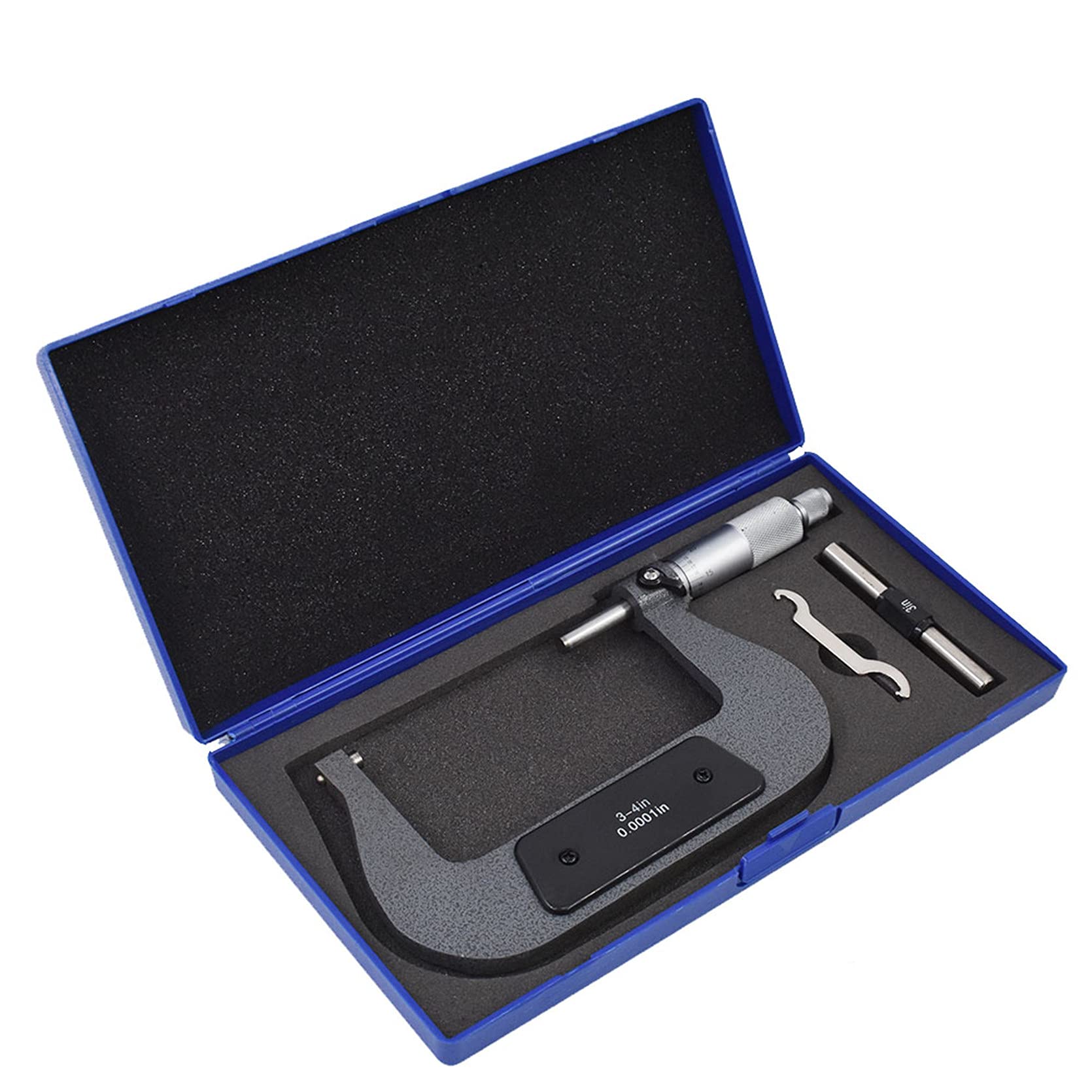 TINVHY 3-4 in Precision Outside Micrometer W/Box, Accuracy 0.0001 in, Professional Grade Precision Machinist Tool