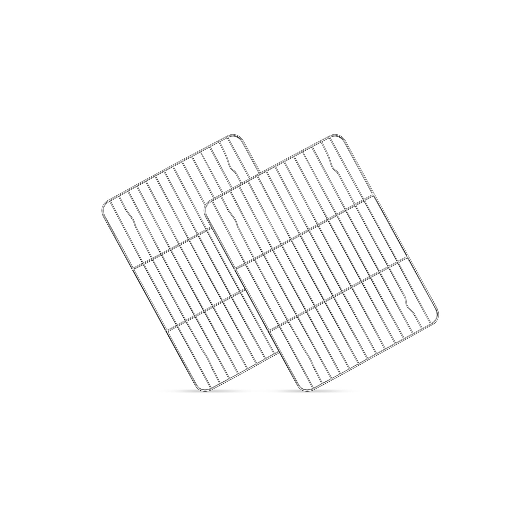 2 Pack Small Baking Cooling Racks, Homikit 9.7 * 7.5 Inch Stainless Steel Wire Rack for Cooking Roasting Grilling, Fit for Toaster Oven Pan, Non-toxic & Heavy-Duty