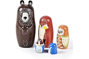 Adorable 5-Piece Russian Nesting Dolls (Brown Bears)