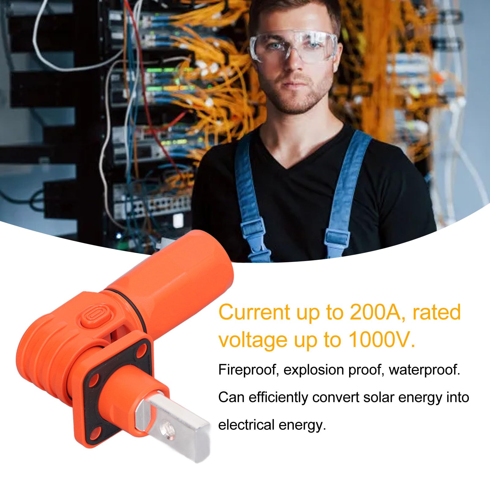 2 szt. Złącze do Przechowywania Baterii Energetycznej, 200A IP67 Wodoodporne Złącze Zasilania Akumulatora M8 Szybkozłącze Wtyczka i Gniazdo Kątowe do Pojazdu Elektrycznego (ORANGE)