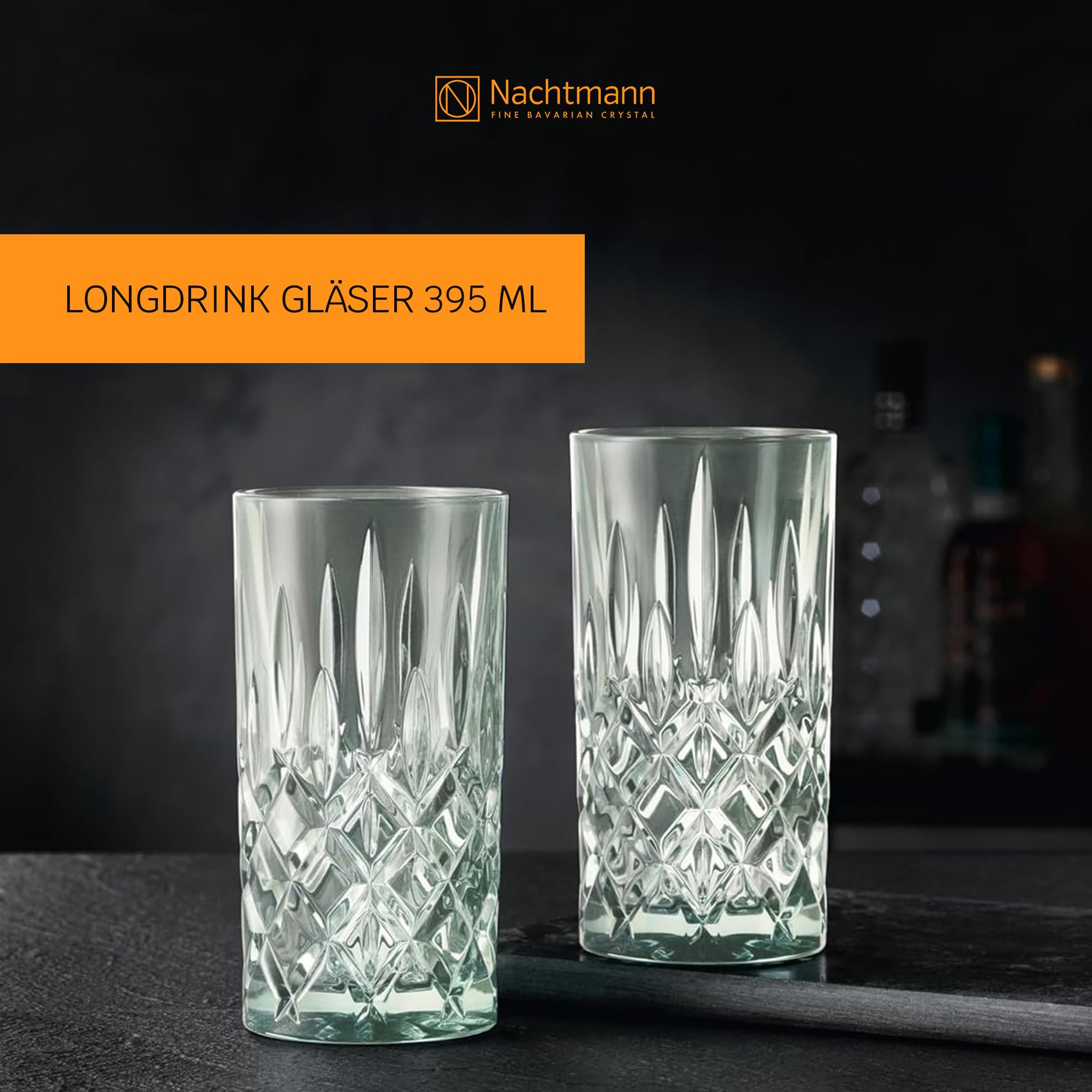 Nachtmann Noblesse 105712 - Set di 2 bicchieri da cocktail verdi, in cristallo, 395 ml, colore: menta