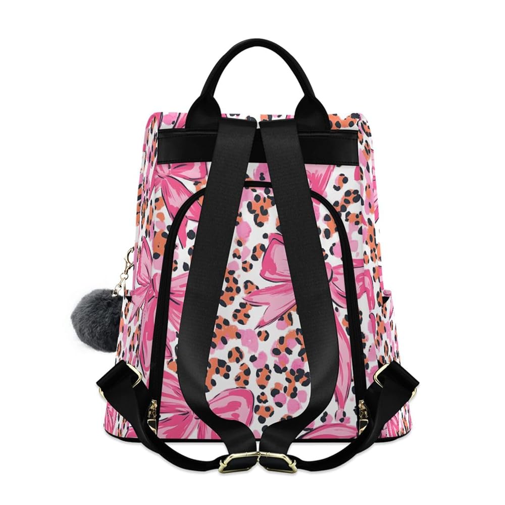 Amazon.com: Leopard Print Bows Backpack for Women Anti Theft