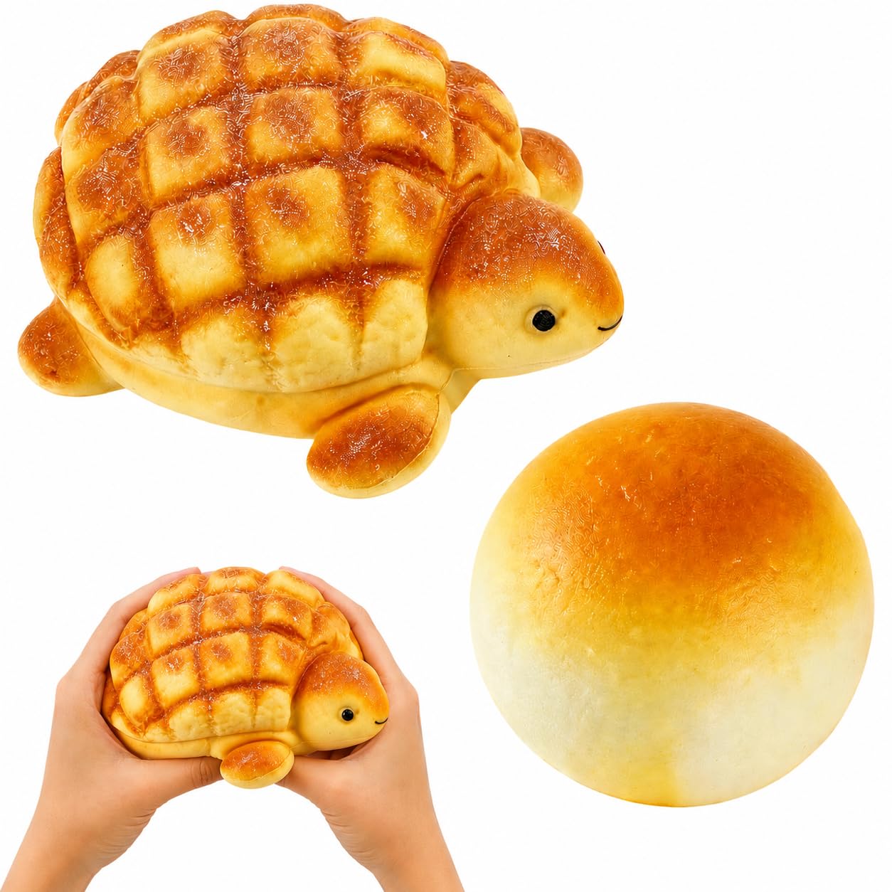 2 PCS Bread Squishy, Slow Rising Squishies with Turtle Bun and Steamed Bun Designs, Portable Pocket Tools for Workplace and Classroom, Soft Tactile Feedback for Daily Focus