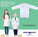 INNOCHEER Kids Science Experiment Kit with Lab Coat Costume scientifique Habiller et jouer au rôle Jouets Cadeau pour garçons filles Enfants Fête d'anniversaire de Noël