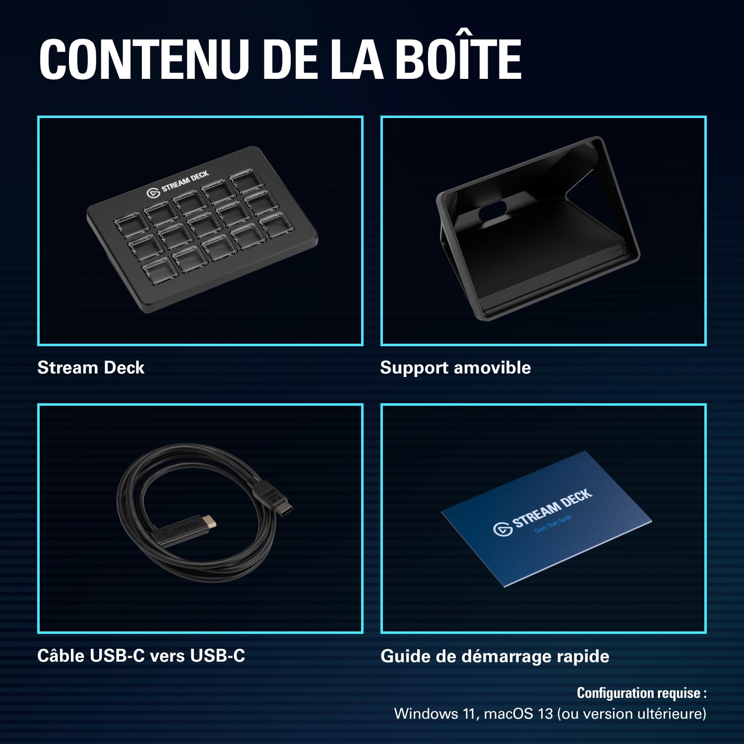 Elgato Stream Deck Scissor Keys – Contrôleur de Flux avec Touches Macro Personnalisables pour OBS, Twitch, Discord, Teams, Photoshop et Plus: Windows 10, macOS 13 ou Plus