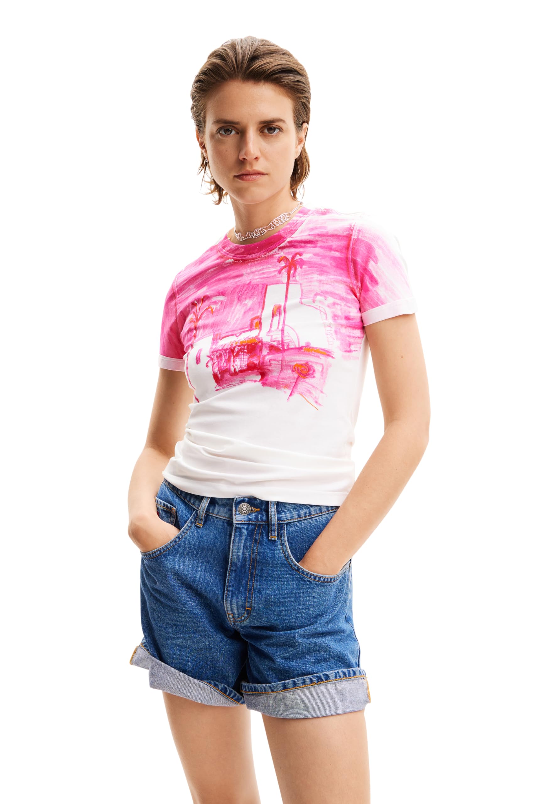 Desigual Women's TS_FEZ Blouse, Red, L