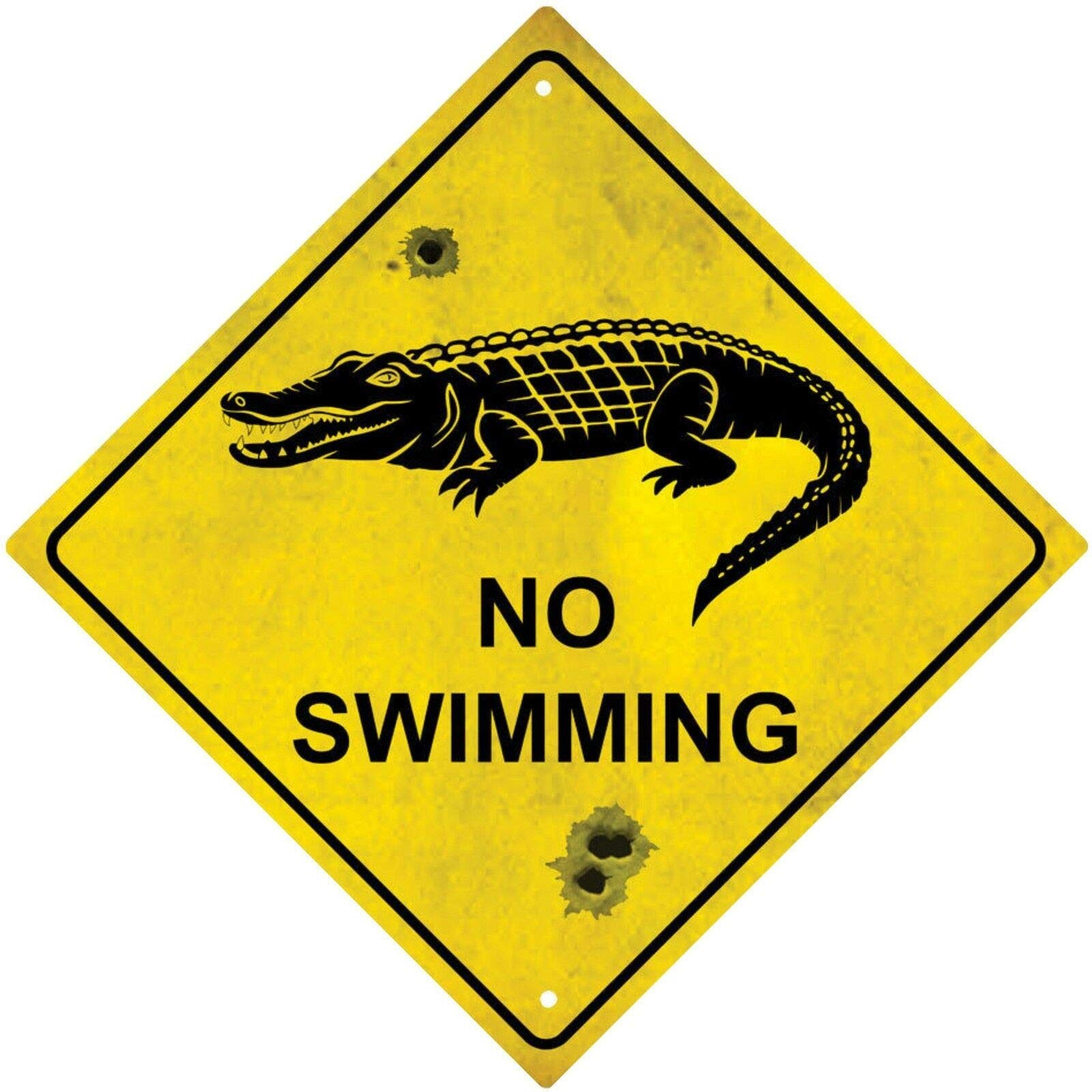 Epochsign #Ss170 Australia No Swimming Crocodile Street Metal Warning Sign 12X12 Inches