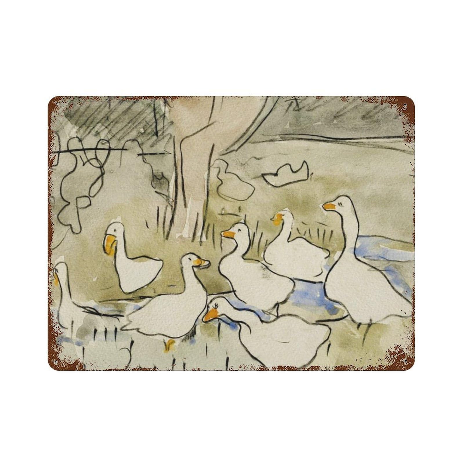 xiaoxiaoshen Retro Duck Theme Farmhouse Animals Wall Decor Art Metal Tin Poster Modern Home Decor Art Home Bar Shop Decorations Vintage Sign 30x40cm