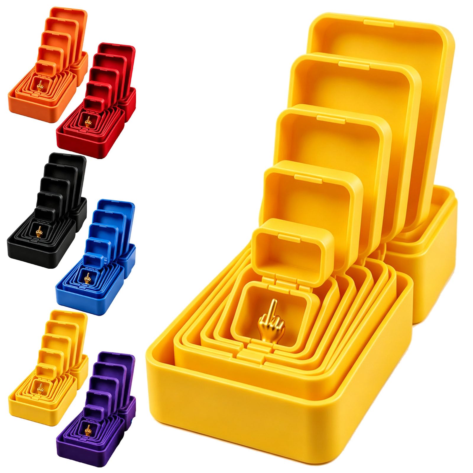 Multi-Layer Nesting Surprise Gift Box, 3D Printed Boxes Inside Boxes (Yellow)