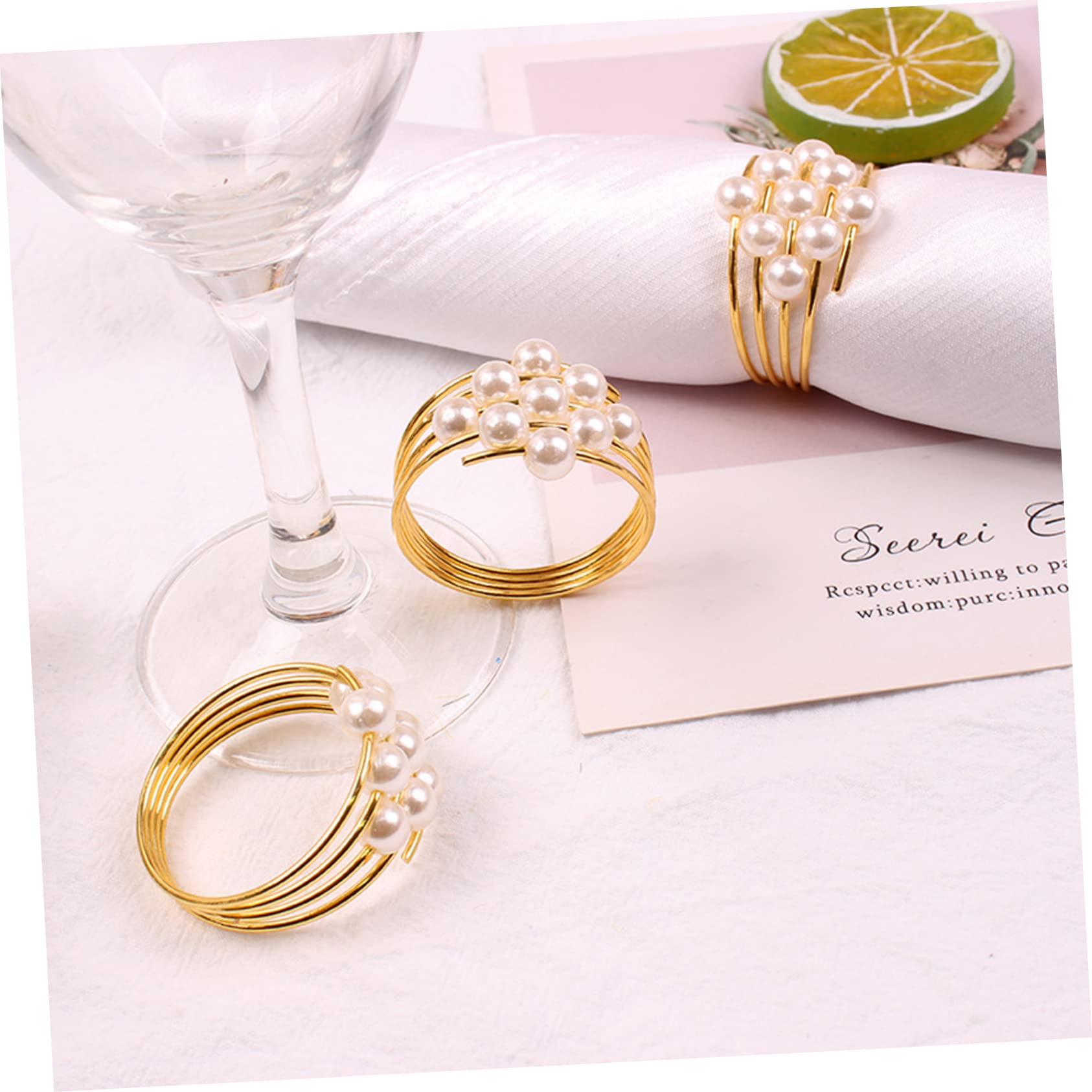 TOPBATHY 24piezas Anillas De Servilleta De Perlas Elegantes y para Decoración De Mesa Bodas Anillos De Servilleta para y