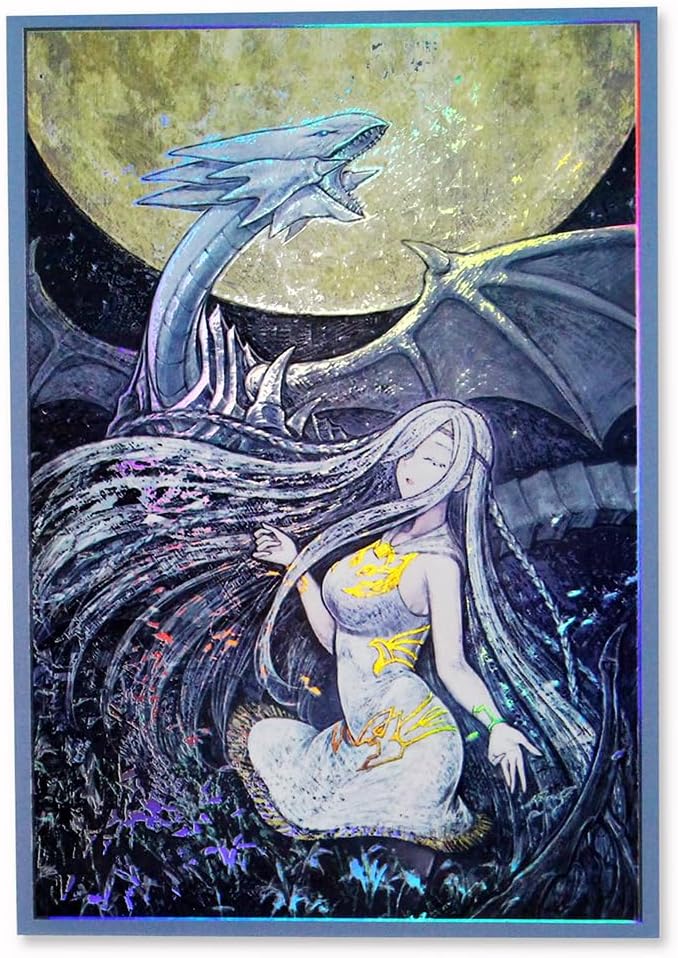 Volcanic Island 50ct 63x90mm Holographic Top Loading Trading Card Sleeves for YuGiOh/Japanese Art Anime Printing Card Sleeves Protectors (Art08)