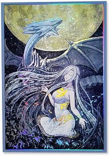 Volcanic Island 50ct 63x90mm Holographic Top Loading Trading Card Sleeves for YuGiOh/Japanese Art Anime Printing Card Sleeves Protectors (Art08)