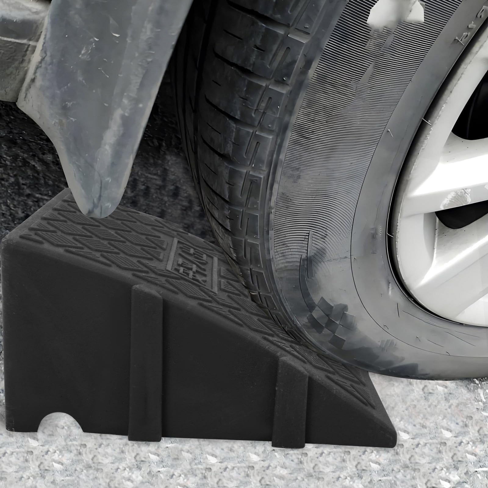 iplusmile Rampa de Acceso para Vehículos y Motocicletas 2 Piezas en PP Negro, Antideslizante y Resistente para Sortear Escaleras y Diferentes Terrenos