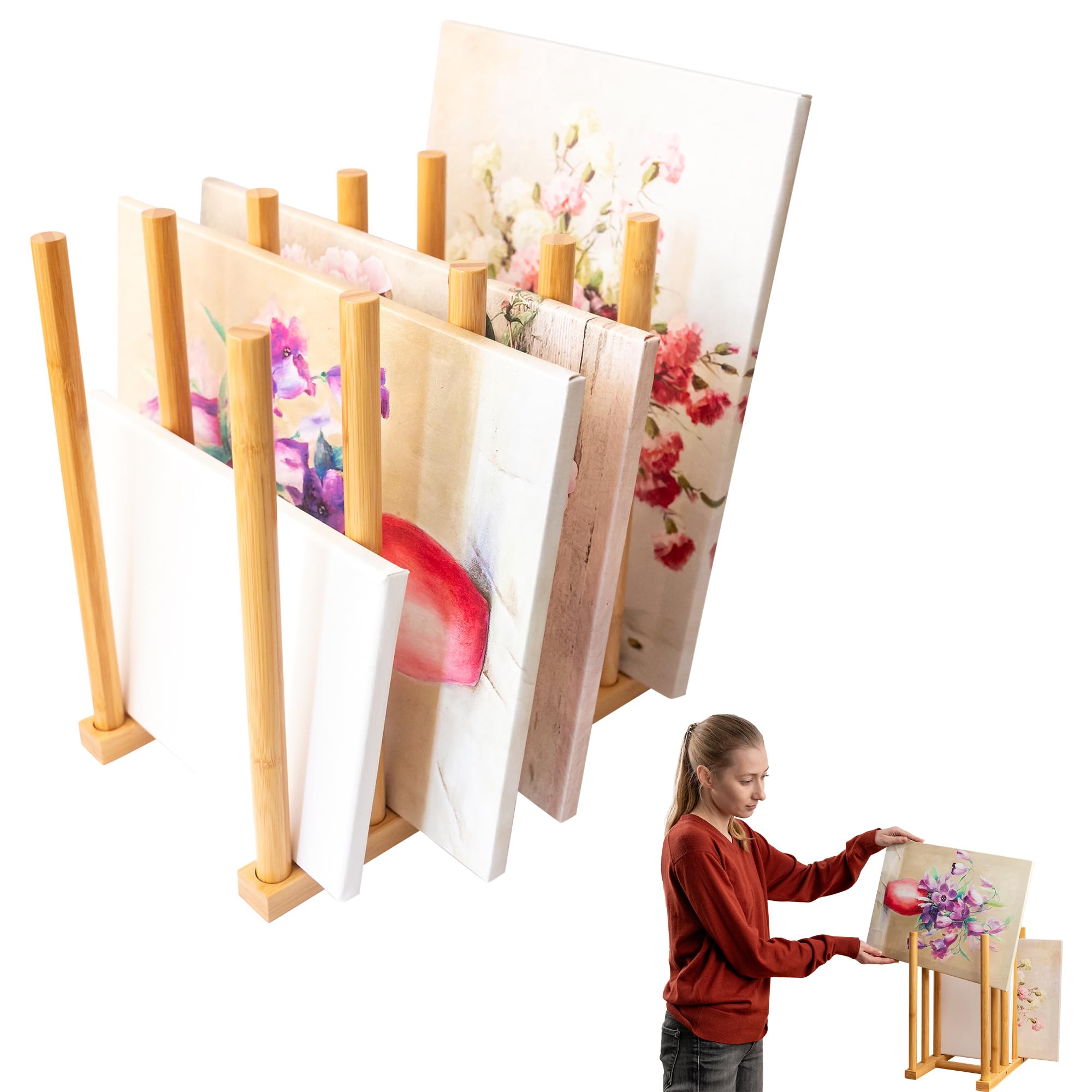 ODOXIA Holz Leinwand Aufbewahrungsregal | Drying Rack zum sicheren Aufbewahren für Kunstwerke