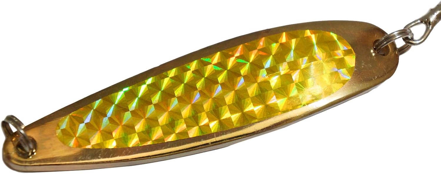 10pcs 3oz 6inch Fishing Spoon with Treble Hook Fish Jig Bait Lures Gold Tape - Fish WOW!
