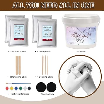Hand Casting Kit, Anniversary Couples Gifts Casting Kit, Bridal Shower,Hand Mold Kit Couple with Base, Wedding Gifts Plaster Hand Mold Casting Kits, Couple 1 Year Anniversary