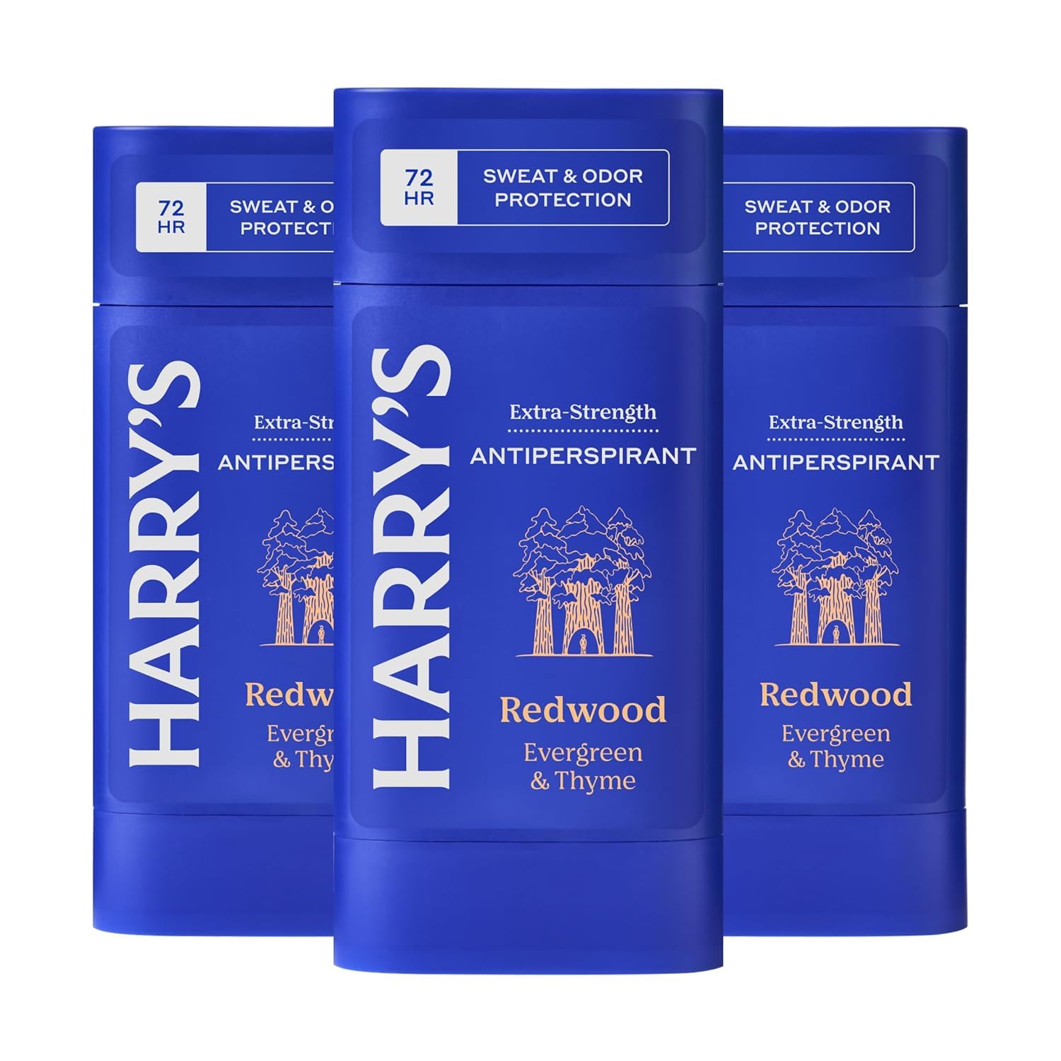 Harry's Extra-Strength Antiperspirant Deodorant, Sweat & Odor Control Antiperspirant for Men, Redwood, 2.5 oz Pack of 3