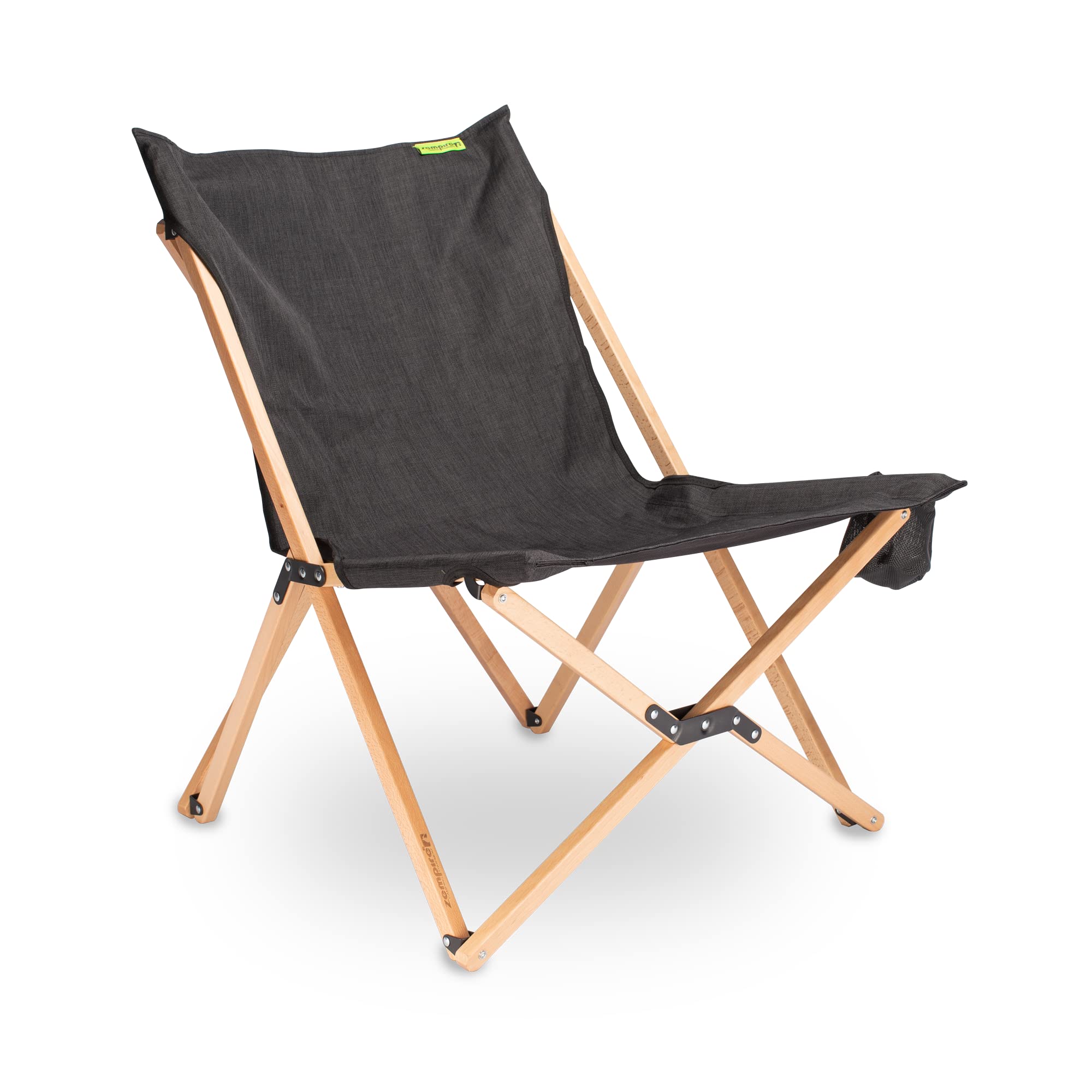 Zempire Roco Lounger Camping Chair with Stylish Wooden Frame and High Load Capacity up to 120 kg