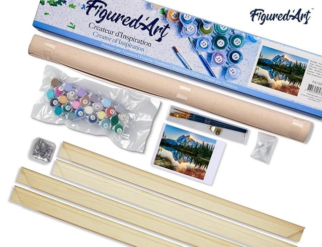 Foto 5 de 8 de Figured'Art Pintar por Numeros Adultos Belleza Natural - Manualidades pintura acrilica Kit Cuadro DIY completo