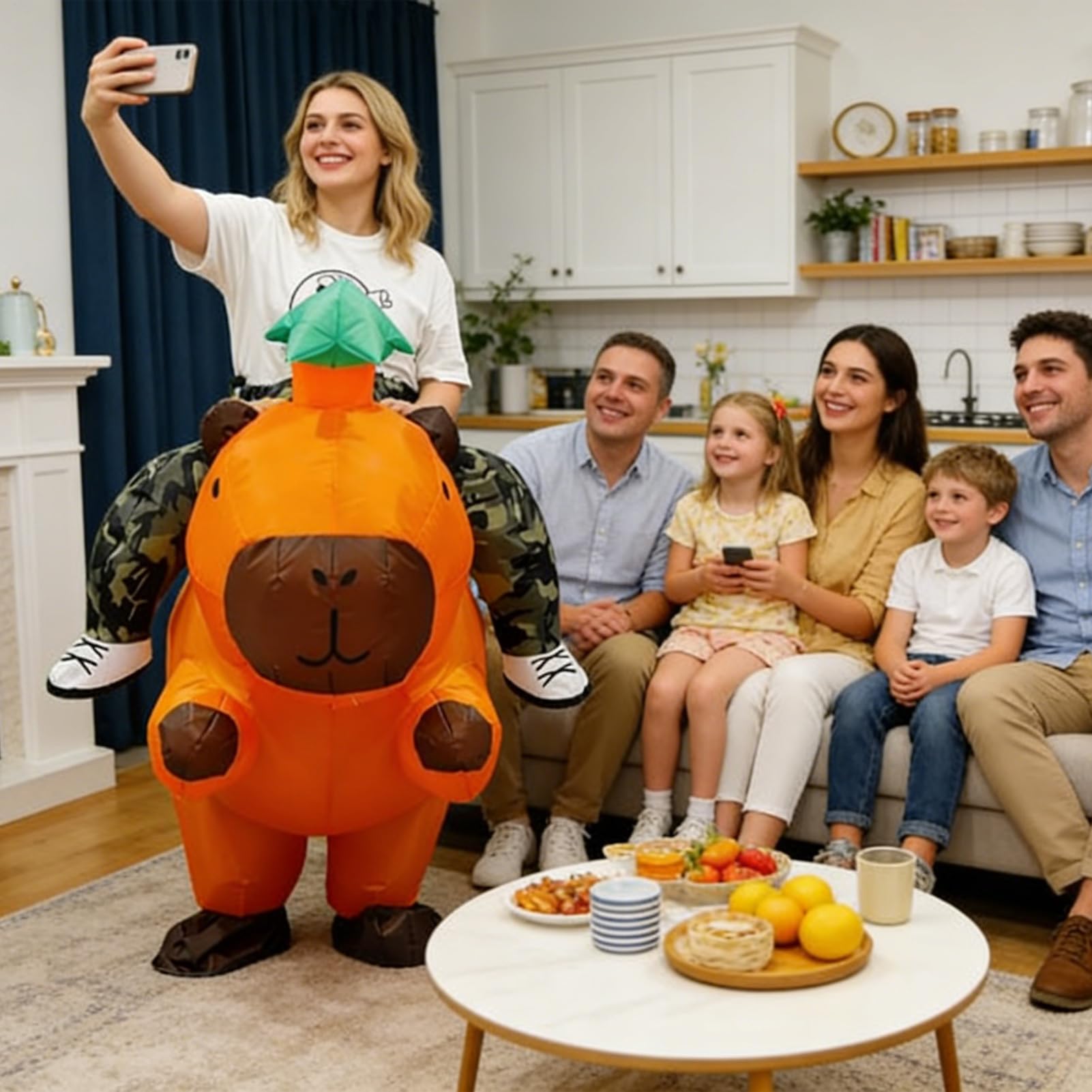 Nadmuchiwany Kostium Jazdy Na Kapibarze Zwierzęcy Strój Cosplay Do | Stroj Kapibary Zwierzęcy Do Animacji Na Halloween Karnawał Urodziny Imprezy Tematyczne Spotkania Ze