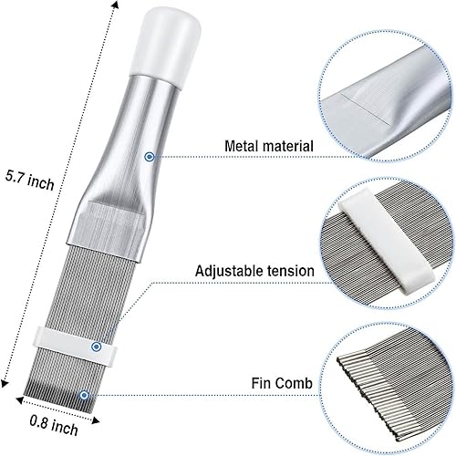 Miniatura 3 de Kit de limpiador de peine de aleta de condensador de aire acondicionado, 2 piezas, kit de cepillo limpiador de aletas de aire acondicionado,