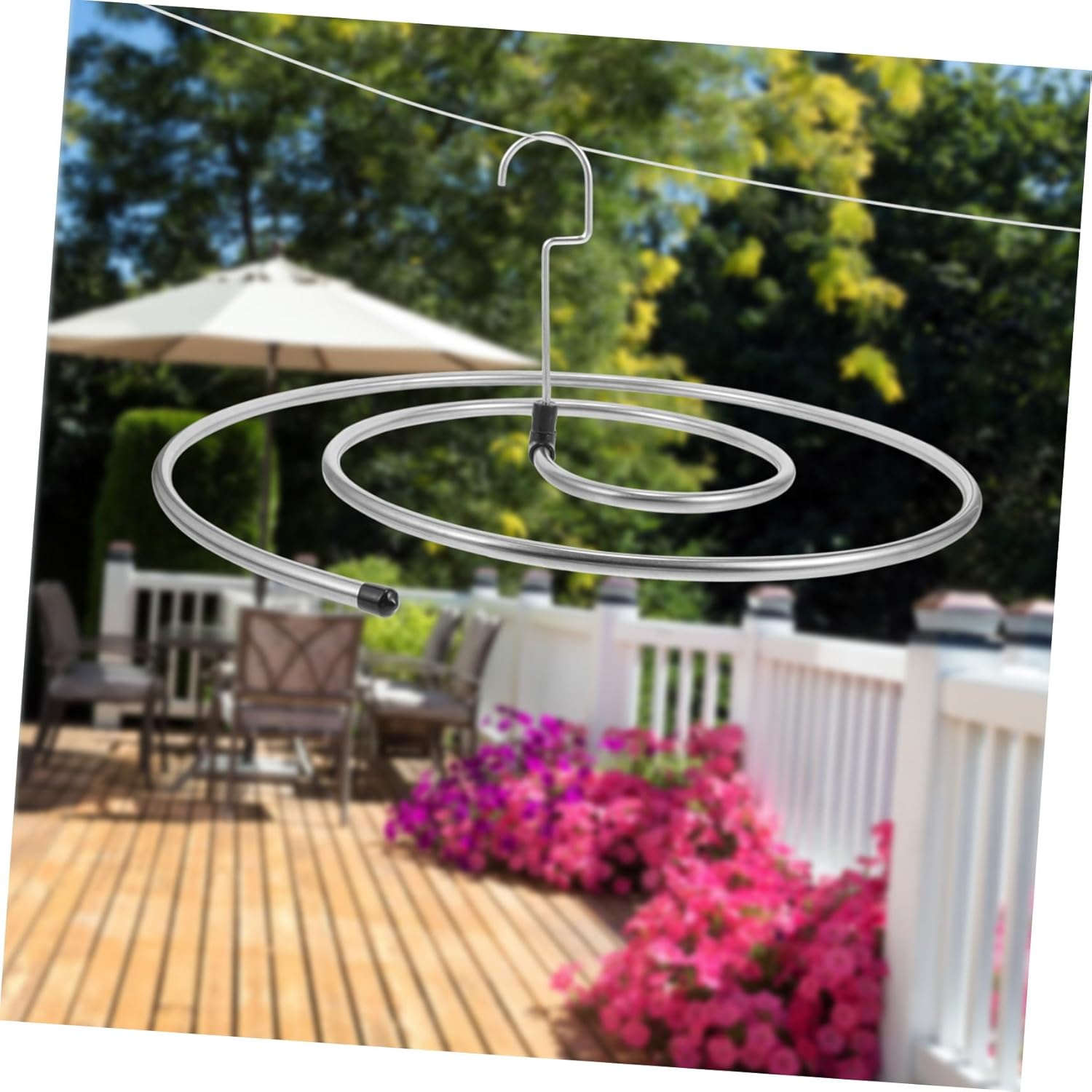 Wakauto 2Pcs Spiral Laundry Drying Rack Hangers for Bed and Towels Windproof Thickened Stainless Steel Spiral Design Space Saving Multi Functional Laundry Drying Stand for Blankets and