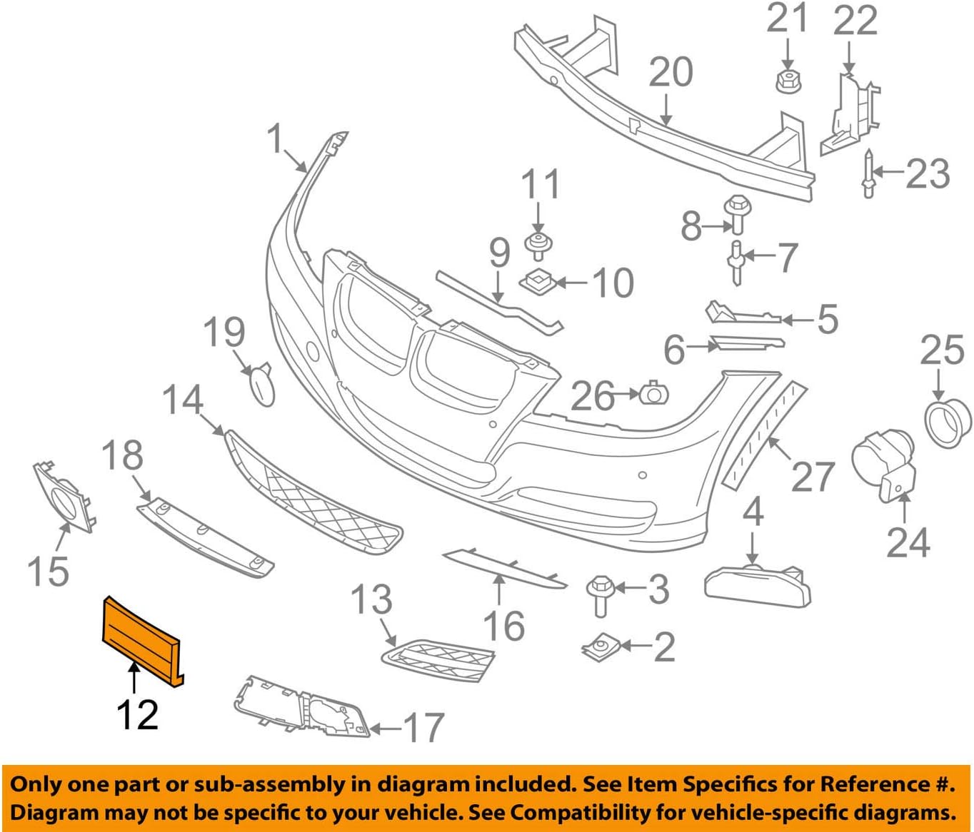 BMW 51-11-7-143-749 License Plate (License Plate Holder with TH:511181), 1 Pack