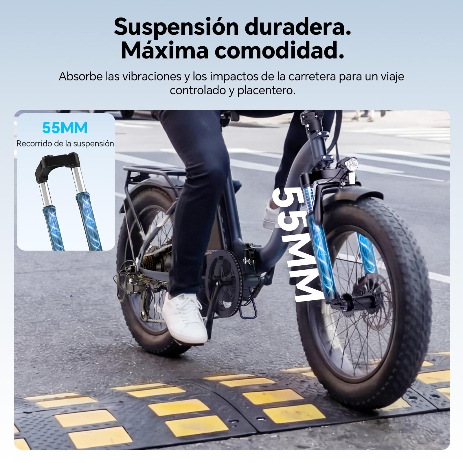 Touroll Bicicleta Eléctrica,S2/ S2 Pro Bici electrica, Fat Bike Plegable 20"×4.0", Autonomía 150 KM, Bici electrica Motor de 250 W, para La Ciudad y La Naturaleza
