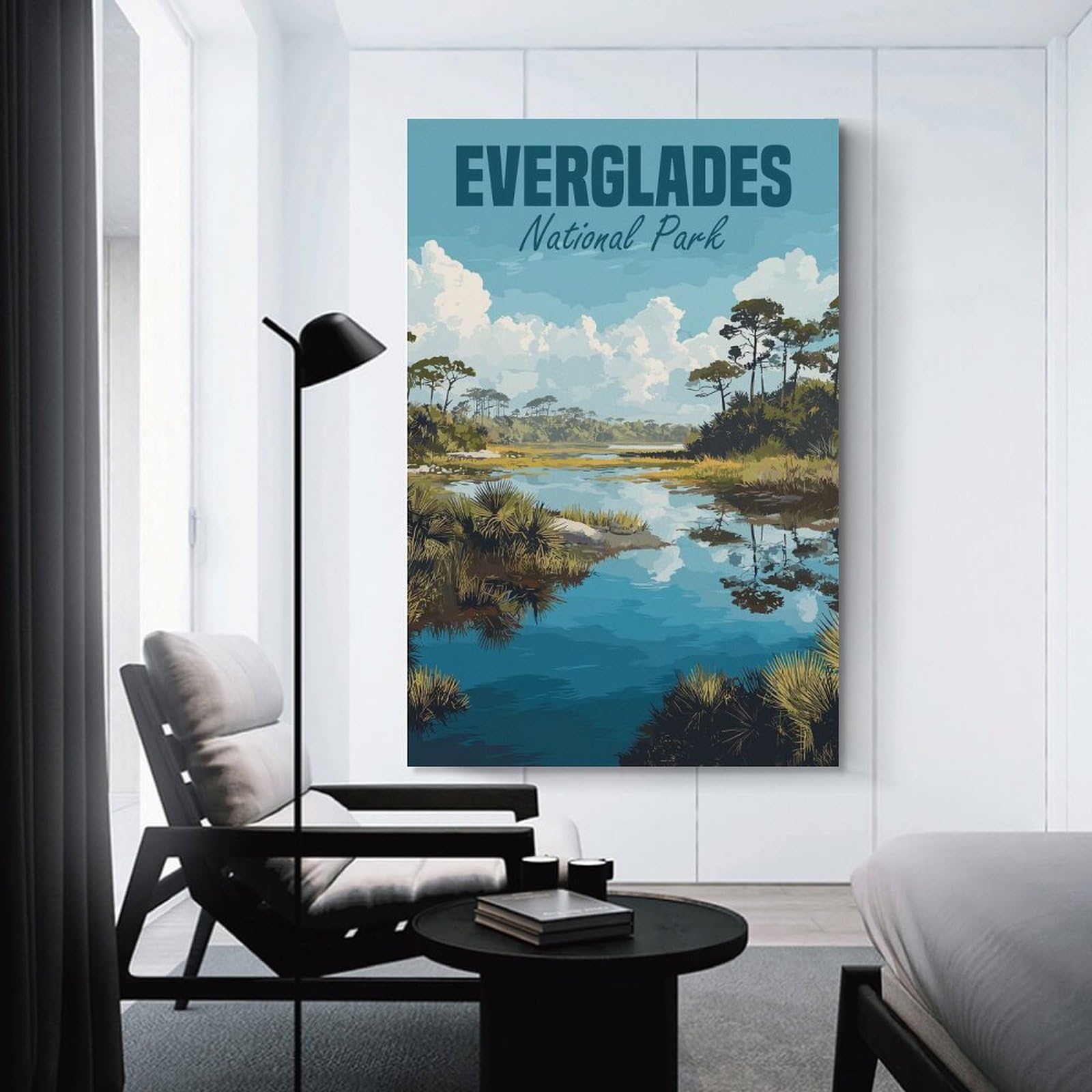 Junmoney Canvas Wall Art Everglades National Park, 20x30inch(50x75cm), for Lounge Decor, Bedroom Walls Or Flats, A Home Accent with Warm Character