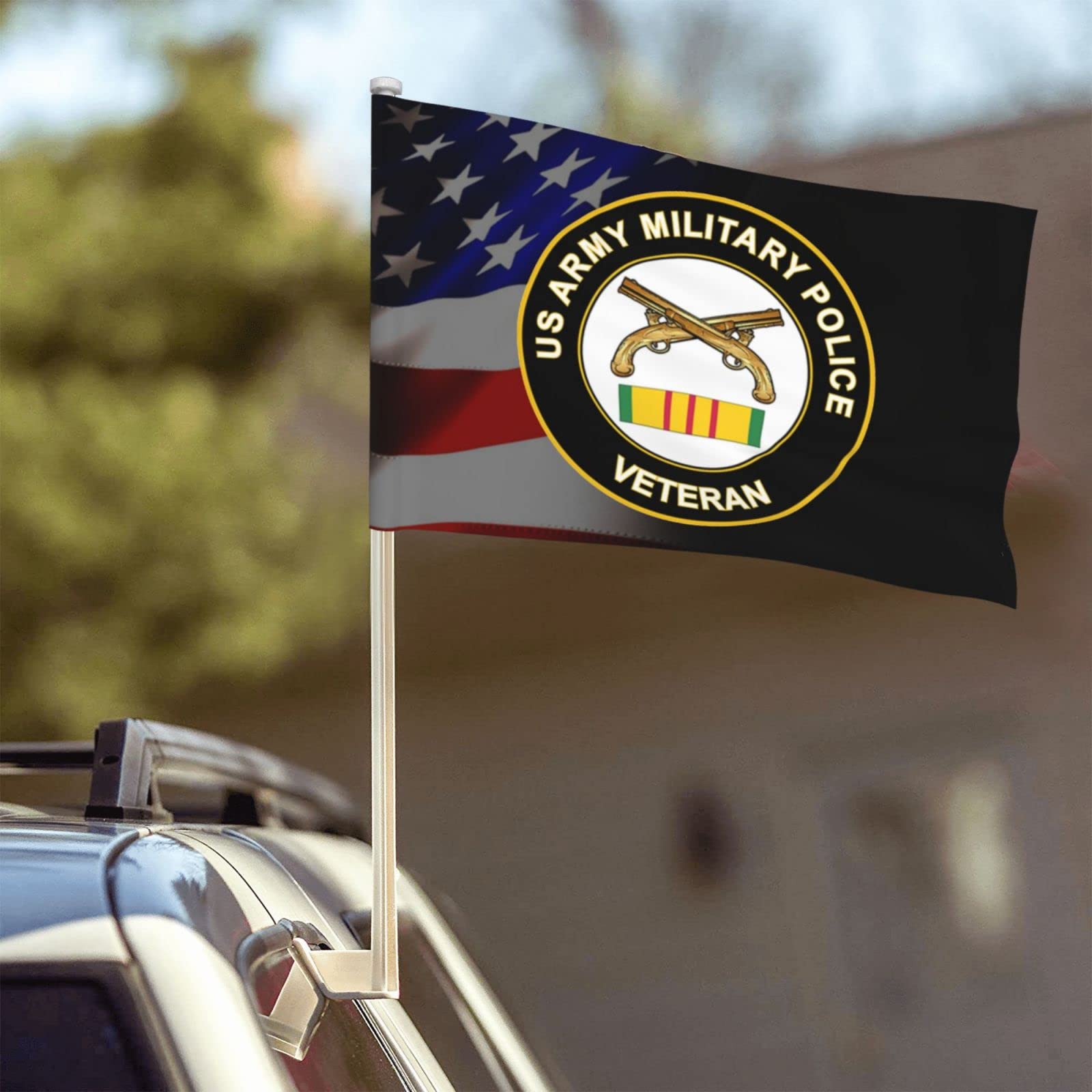 Us Army Military Police Veteran 100% Polyester Fabric With Printing For Indoor Outdoor Decoration