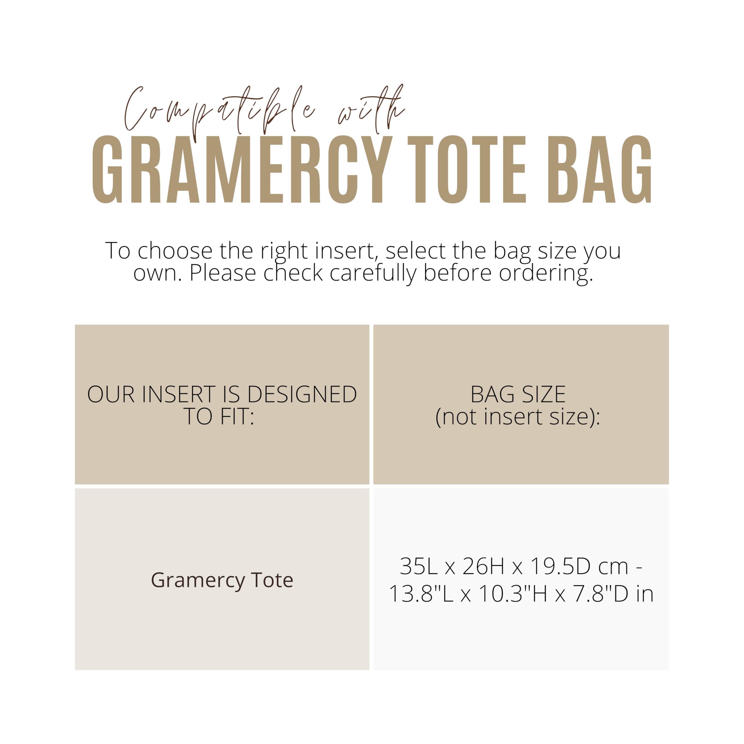 Divitize Premium Taschenorganizer kompatibel mit Coach Gramercy Tote - Maßgefertigtes Design, Wasserdichtes Nylon, Extra Platz und Halt, 24+ Farben (Brown, Gramercy Tote)