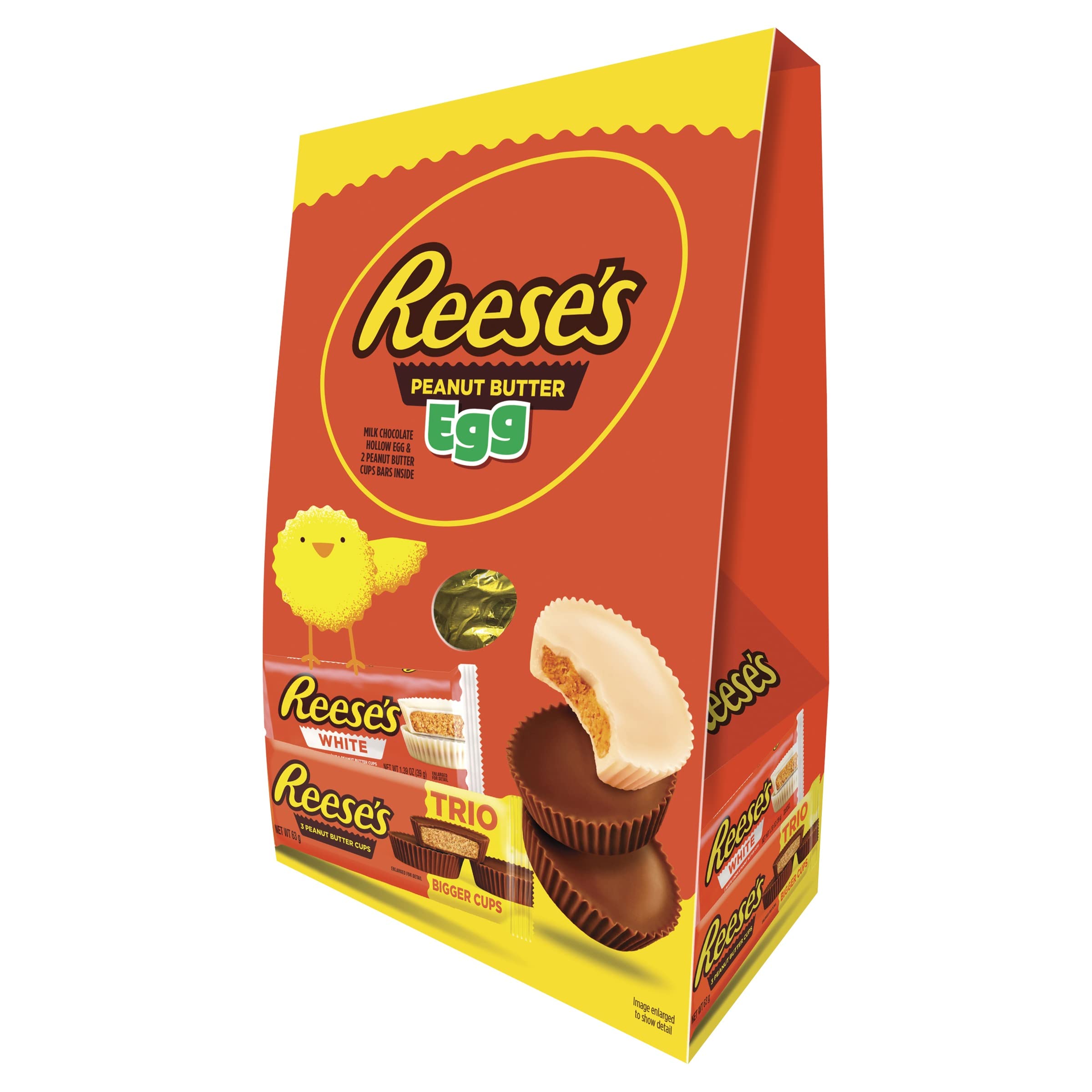 Reese's Milk Chocolate & Peanut Butter Hollow Easter Egg, with Reese's Trio and White 2 Cup 232g