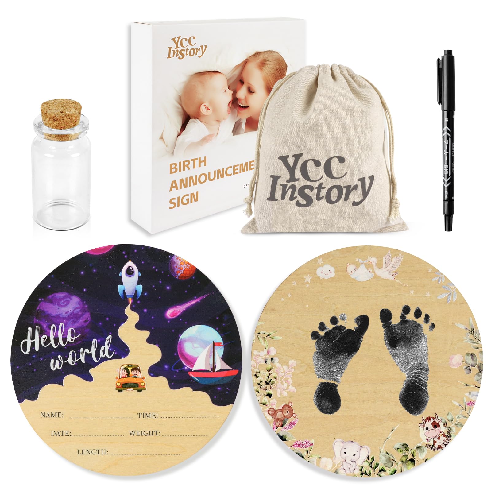 Hello World! Baby Arrival Announcement Sign for Hospital - Personalized Newborn Name Sign - Pregnancy Announcement - Baby Coming Soon - Baby Birth Announcement - Baby Name Sign - Newborn Sign