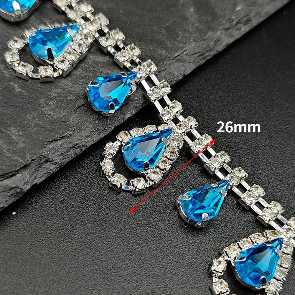 1 Yard Rhinestone Trim Chain Sliver Applique Stringing Ribbon DIY Jewelry Wedding Party Bracelets Craft Bridal Bouquets Embellishment Accessories