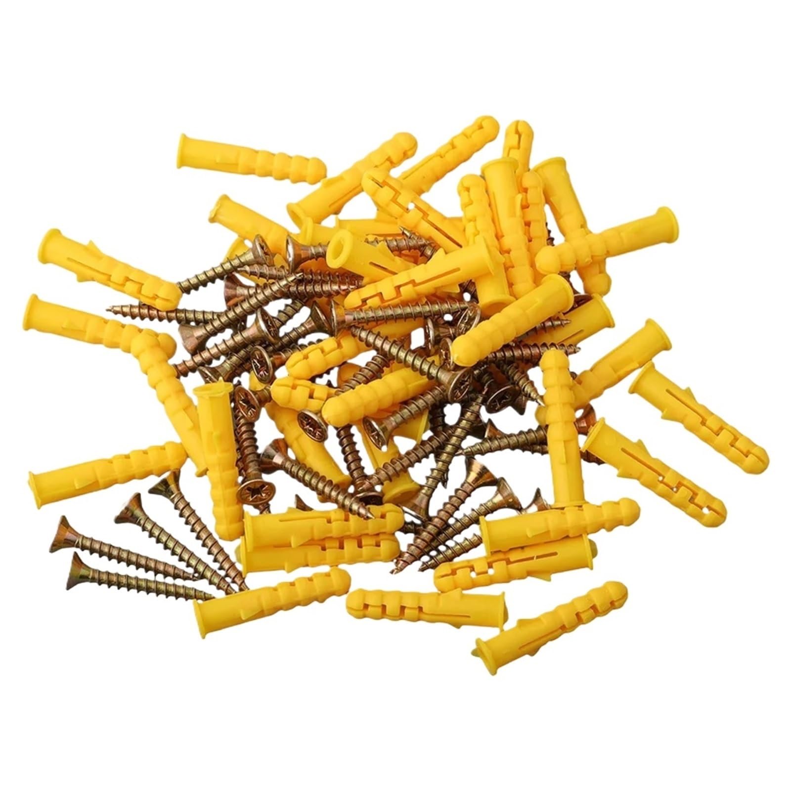 AYUWQZX Self Drilling Drywall Anchors with Screws Kit, Self Drilling Drywall Anchor Screws Kit Yellow Steel & Plastic M6x30mm M8x40mm 50pcs(M8x40)