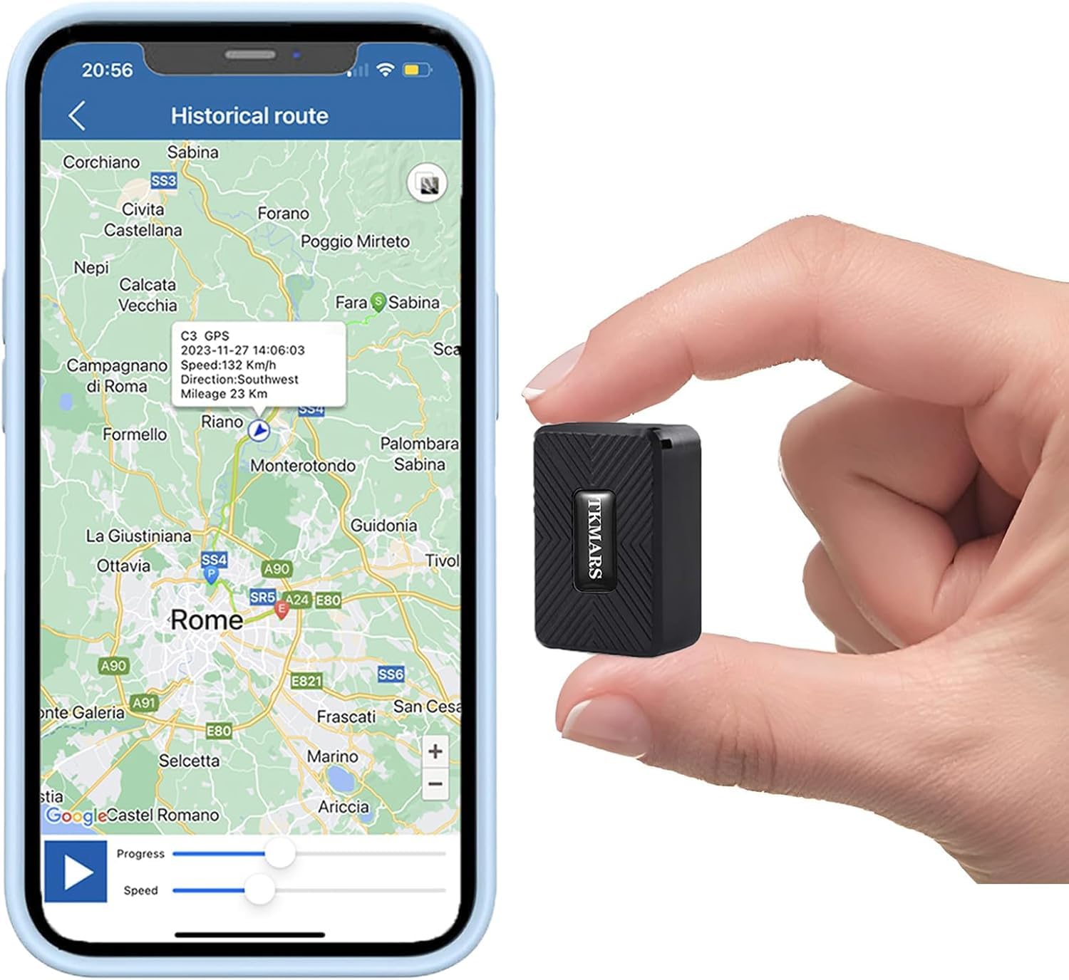 Localizador GPS 4G Mini sin Suscripción ni Cuotas, Seguimiento en Tiempo Real con App Gratis, Imán Potente, Resistente al Agua para Coche, Niños y Mascotas