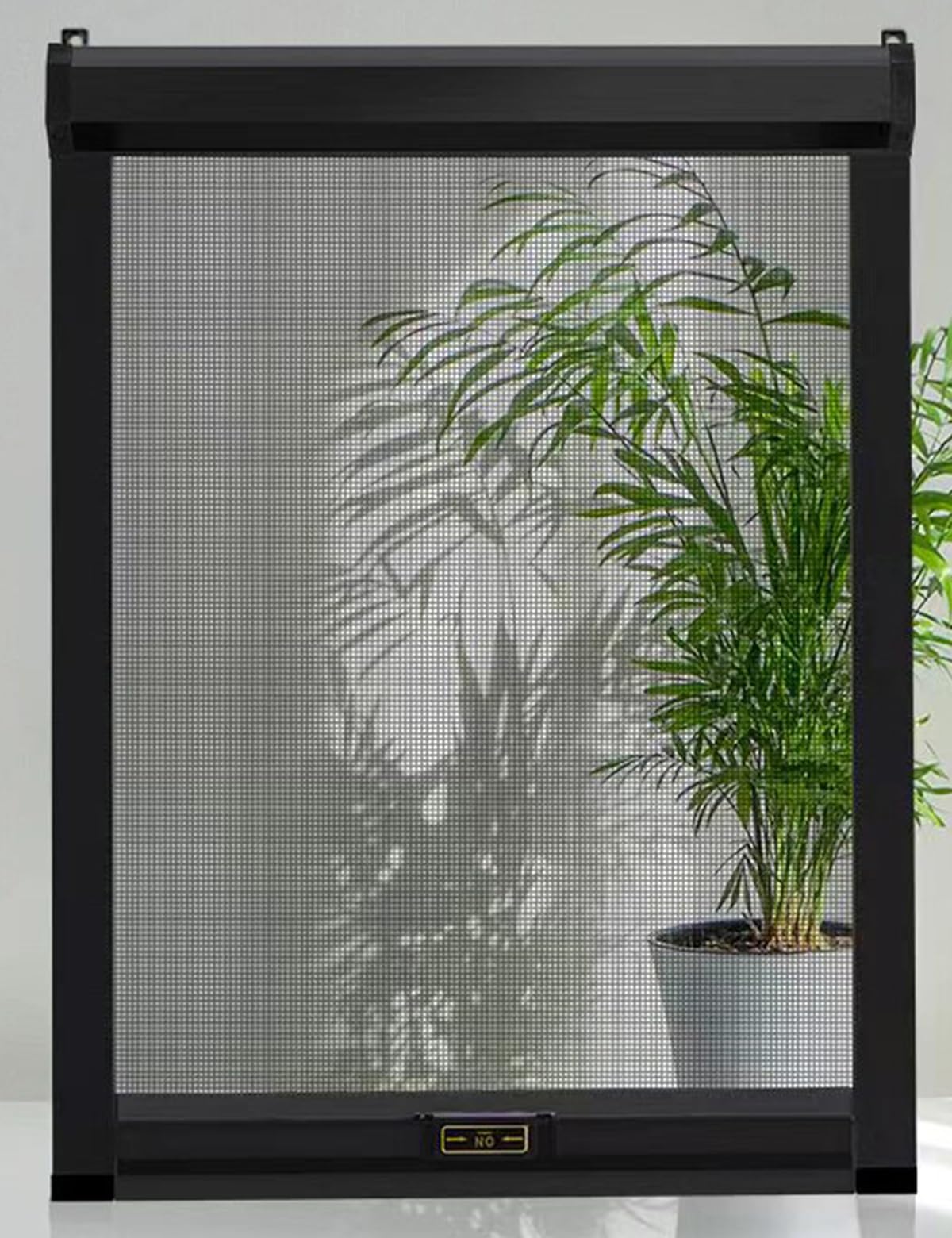 Aeovot Custom Size Window Screen - Self Adhesive Window Fly Screens for Windows Roll-Up Bug Bee Mosquito Net Roller Blinds with Aluminum Alloy Frame and PET Composite Fiber Mesh(D)