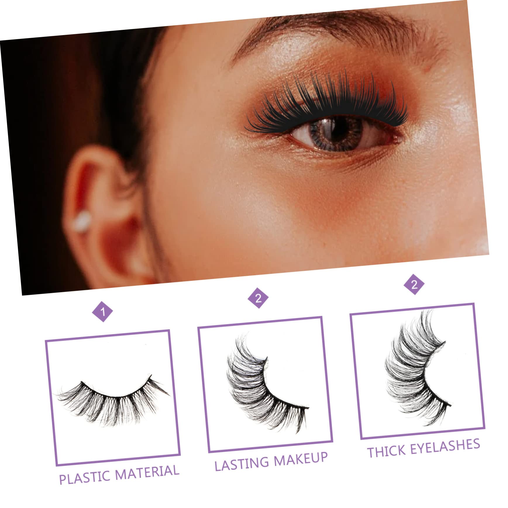 MAGICLULU 3 Set Di Ciglia Finte Dal Design Elegante Naturali E Realistiche Per Cosmetici Ragazze Bellezza 20 Paia*3